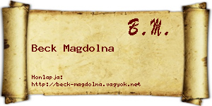Beck Magdolna névjegykártya